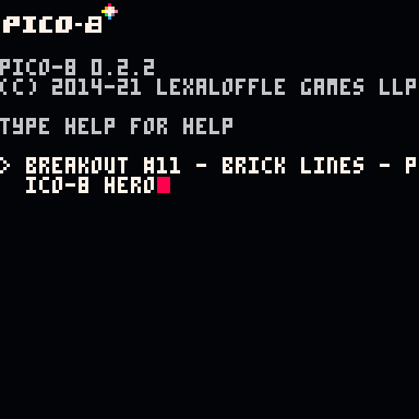Breakout #11 - Brick Lines - Pico-8 Hero