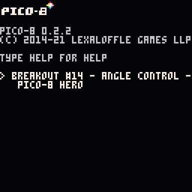 Breakout #14 - Angle Control - Pico-8 Hero