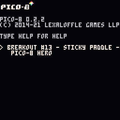 Breakout #13 - Sticky Paddle - Pico-8 Hero