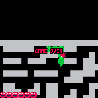 ゲームオーバー処理 実行結果