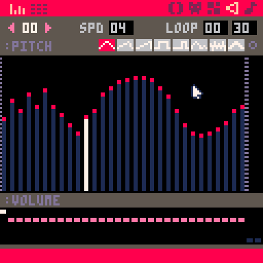 PICO-8 SFXエディタ ピッチモード