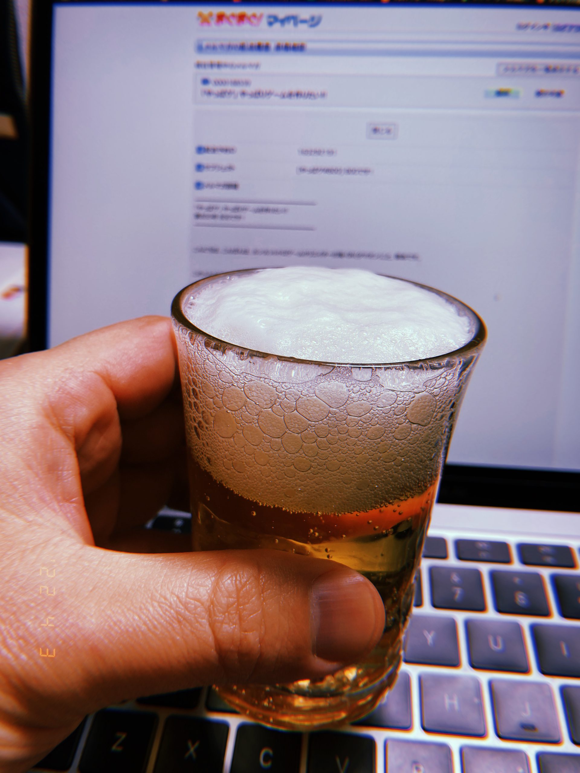 一人お祝い、乾杯！