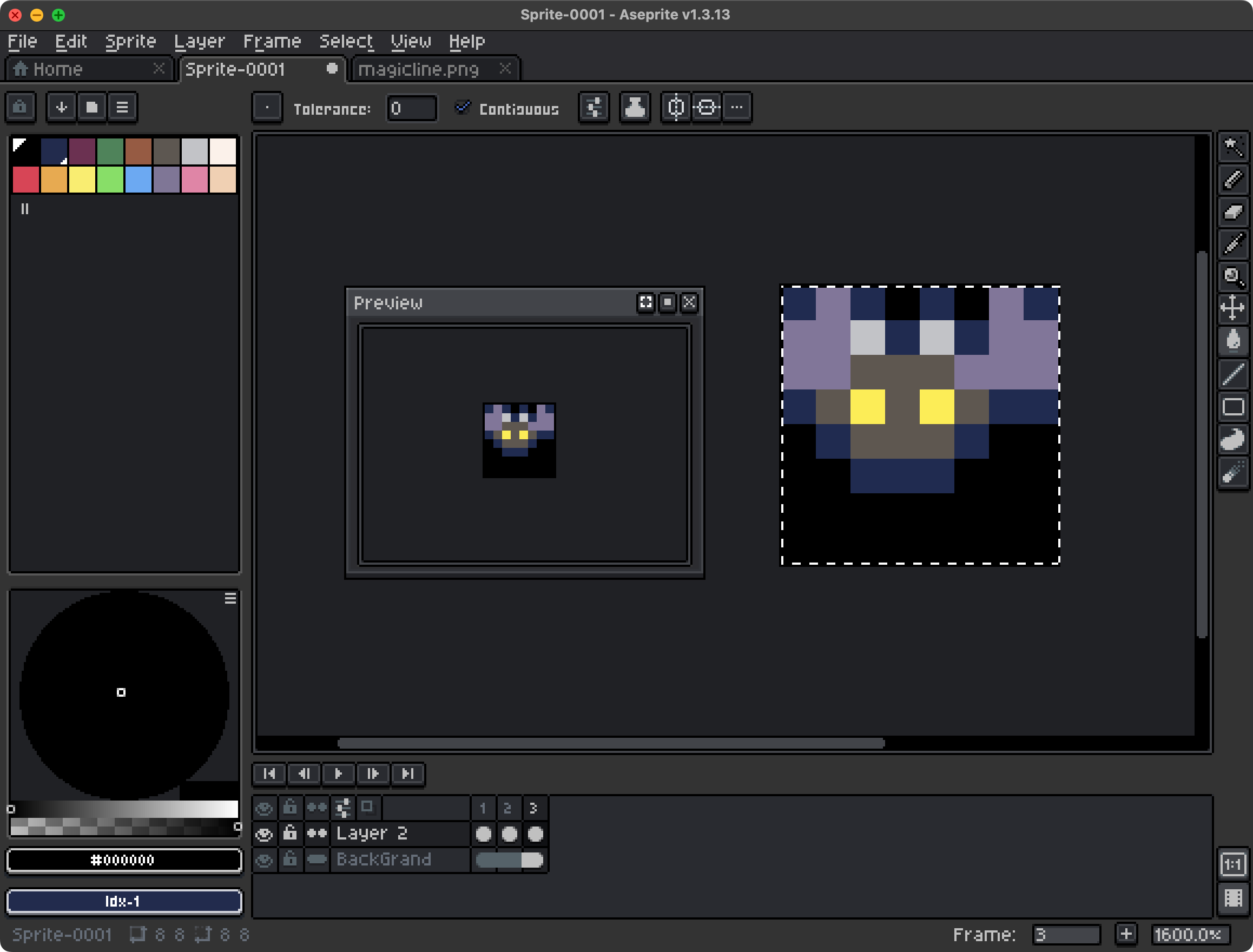 Asepriteでコウモリを描く